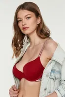 Yarım Push Up Pamuk Desteksiz Sütyen New Bra 5116 Bordo görsel 11