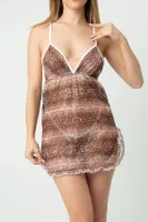 Yılan Desenli Askılı Seksi Gecelik Phevos 012-002249