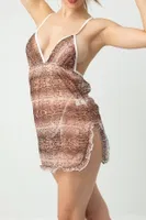 Yılan Desenli Askılı Seksi Gecelik Phevos 012-002249 farklı açı