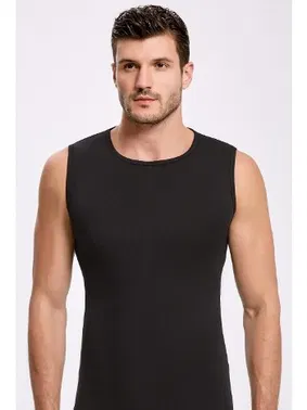 İlke Siyah Bisiklet Yaka Pamuklu Kolsuz Erkek Atlet Badi İlke 1007