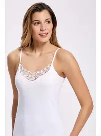 İlke %100 Pamuk Güpürlü İp Askılı Atlet İlke 2005