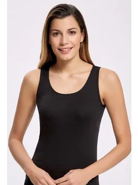 İlke Siyah Pamuk Mat Biyeli Geniş Askılı Atlet İlke 2202