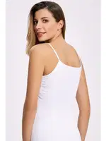 %100 Pamuk Mat Biyeli İp Askılı Atlet İlke 2001 Beyaz detay görünüm