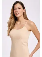 %100 Pamuk Mat Biyeli Ip Askili Atlet Ten İlke 22201 Ten