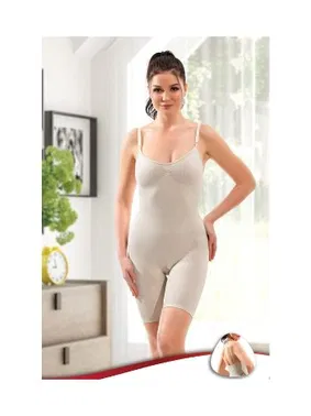 Liza (Layza) 1 Beden Küçülten İz Yapmaz Paçalı Boy Sütyenli Korse Layza 15009