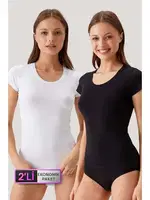 2Li Ekonomik Paket Yuvarlak Yaka Kısa Kol Basic T-shirt Pierre Cardin 1026 Siyah