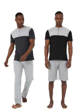 Akbeniz Yakası Düğmeli Erkek 3Lü Pijama Takım Akbeniz 6825