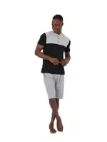 Yakası Düğmeli Erkek 3Lü Pijama Takım Akbeniz 6825 Siyah detay görünüm