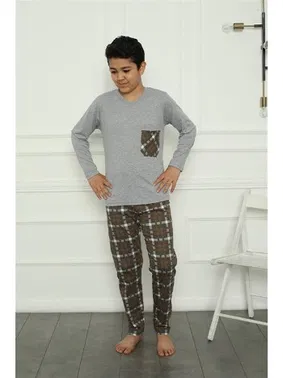 Akbeniz Penye Cepli Erkek Çocuk Pijama Takım Akbeniz 20387