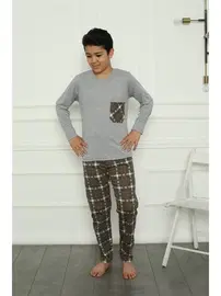 Akbeniz Penye Cepli Erkek Çocuk Pijama Takım Akbeniz 20387