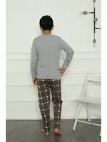 Penye Cepli Erkek Çocuk Pijama Takım Akbeniz 20387 Gri görsel 4