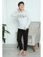 Yuvarlak Yaka Erkek Çocuk Penye Pijama Takım Akbeniz 20417 Gri görsel 8