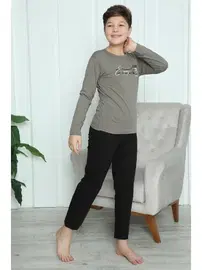 Akbeniz Vizon Erkek Çocuk Penye Pijama Takım Akbeniz 20418
