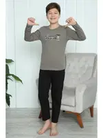 Vizon Erkek Çocuk Penye Pijama Takım Akbeniz 20418 Vizon görsel 4