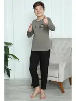 Vizon Erkek Çocuk Penye Pijama Takım Akbeniz 20418 Vizon görsel 5