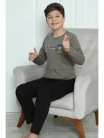 Vizon Erkek Çocuk Penye Pijama Takım Akbeniz 20418 Vizon görsel 6