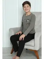 Vizon Erkek Çocuk Penye Pijama Takım Akbeniz 20418 Vizon görsel 7