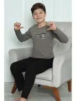Vizon Erkek Çocuk Penye Pijama Takım Akbeniz 20418 Vizon görsel 9