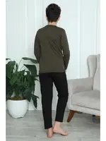 Black Yazılı Erkek Çocuk Penye Pijama Takım Akbeniz 20419 Haki farklı açı