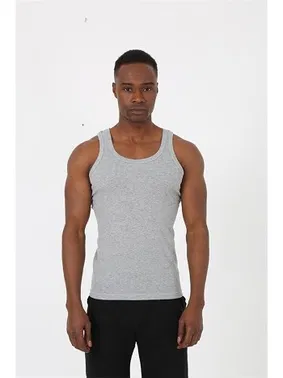 Akbeniz Erkek Gri Sporcu Ribana Atlet Akbeniz 6503 - Alternatif Görünüm