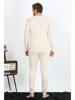 Uzun Kollu Erkek Pamuklu Krem İçlik Takım Akbeniz 19103 Krem farklı açı