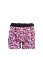 Erkek Penye Likralı Desenli Boxer Akbeniz 40113 Kırmızı