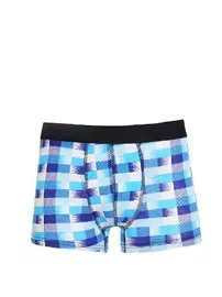 Akbeniz Mavi Desenli Erkek Penye Likralı Boxer Akbeniz 40115