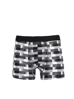 Penye Likralı Kare Desenli Erkek Boxer Akbeniz40120 Füme