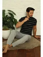 Yakası Düğmeli Erkek 3Lü Pijama Takım Akbeniz 6823 Siyah görsel 4