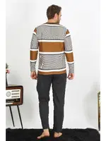 Düğmeli Erkek Uzun Kollu Penye Pijama Takım Akbeniz 6845 Sütlü Kahve farklı açı