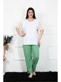 Akbeniz Battal Beden Kısa Kollu Kadın Pijama Takım Akbeniz 75001