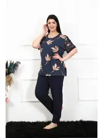 Akbeniz Yuvarlak Yaka Kısa Kollu Battal Beden Pijama Takım Akbeniz 75005