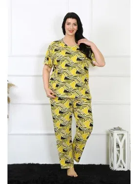 Akbeniz Yuvarlak Yaka Büyük Beden Kısa Kollu Pijama Takım Akbeniz 75007 - Alternatif Görünüm