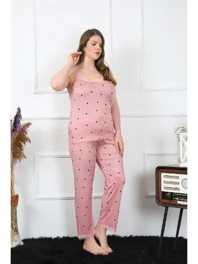Akbeniz Kalpli Büyük Beden İp Askılı Kadın Pijama Takım Akbeniz 202196 - Alternatif Görünüm