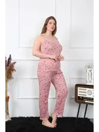 Akbeniz Yıldızlı Büyük Beden İp Askılı Kadın Pijama Takım Akbeniz 202198