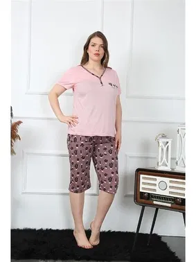 Akbeniz Büyük Beden Cepli Kapri Kadın Pijama Takım Akbeniz 202202 - Alternatif Görünüm