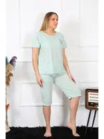 Kapri Büyük Beden Yeşil Kadın Pijama Takım Akbeniz 202193 Su Yeşili detay görünüm