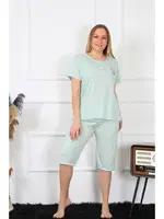 Kapri Büyük Beden Yeşil Kadın Pijama Takım Akbeniz 202193 Su Yeşili görsel 5