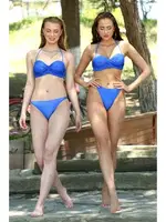 Akbeniz Kadın Dönmeli Straplez Saks Bikini 35002 Saks detay görünüm