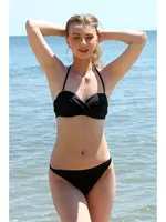 Akbeniz Kadın Dönmeli Straplez Siyah Bikini 35002 Siyah
