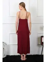 İp Askılı Bordo Uzun Kadın Gecelik Akbeniz 901 Bordo görsel 4
