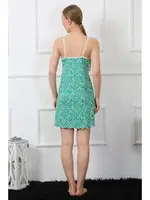 İnce Askılı Kısa Dantelli Penye Gecelik Akbeniz 406 Turkuaz görsel 4