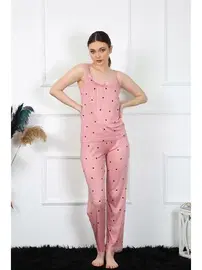 Akbeniz İp Askılı Kalpli Somon Kadın Pijama Takım Akbeniz 4138