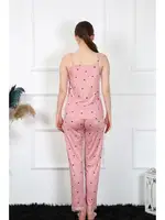 İp Askılı Kalpli Somon Kadın Pijama Takım Akbeniz 4138 Somon görsel 4