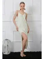 İp Askılı Yandan Yırtmaçlı Uzun Kadın Gecelik Akbeniz 822 Su Yeşili farklı açı