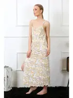 Pamuklu İp Askılı Yırtmaçlı Uzun Gecelik Akbeniz 825 Krem farklı açı