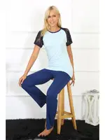 Kolu Dantelli Kadın Penye Pijama Takım Akbeniz 4148 Su Yeşili detay görünüm