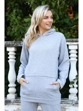 Akbeniz Pamuklu Cepli 3 İplik Kapşonlu Gri Eşofman Takım Akbeniz 9037