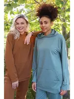 Kanguru Cepli Kapşonlu 3 İplik Mavi Kadın Eşofman Takım Akbeniz 9037 Petrol farklı açı