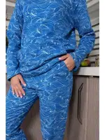 Kapşonlu Uzun Kollu Cepli 3 İplik Saks Eşofman Takım Akbeniz 9037 Saks detay görünüm